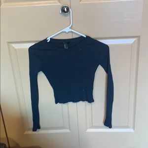 Small navy blue cropped sweater
